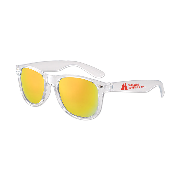 Clear Iconic Frame Mirror Lens Sunglasses