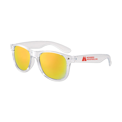 Clear Iconic Frame Mirror Lens Sunglasses