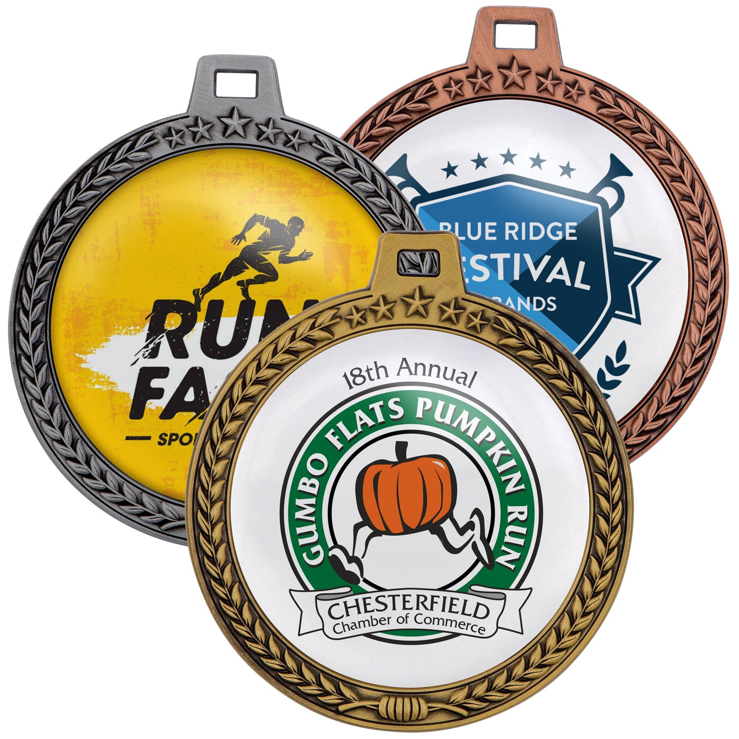 3" Speed Medal – 3D Wreath & Star