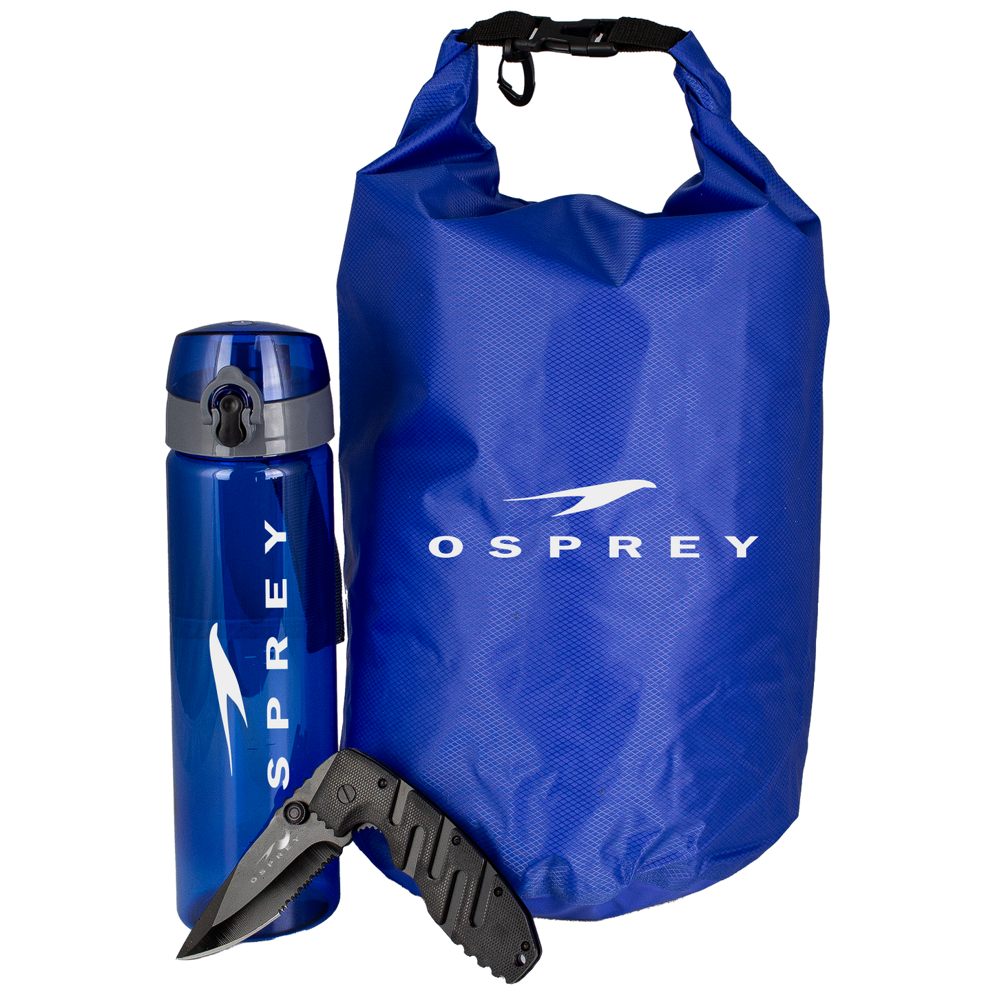 Adventure Kit with Waterproof Dry Bag, Hydration Bottle & Utility Tool