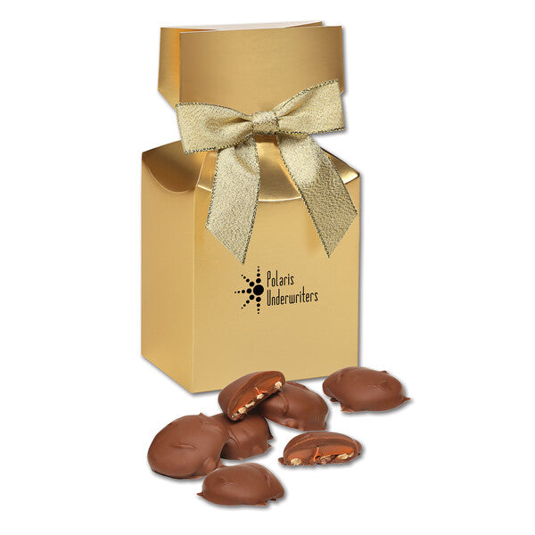 Caramel Pecan Clusters in Gold Premium Delights Gift Box