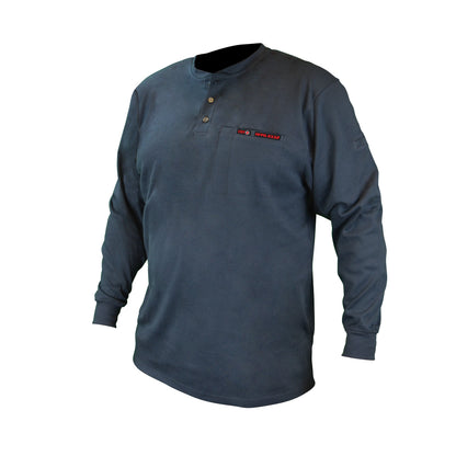 FRS-002 VolCore® Long Sleeve Cotton Henley FR Shirt - Navy - Size XL