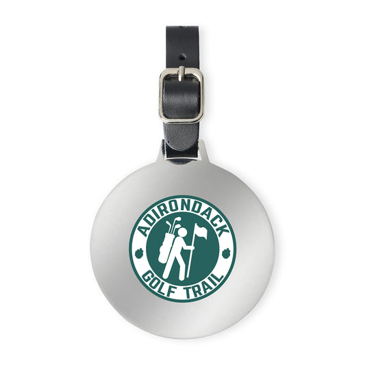 Shiny Nickel Ahead Large Round Golf Bag Tag