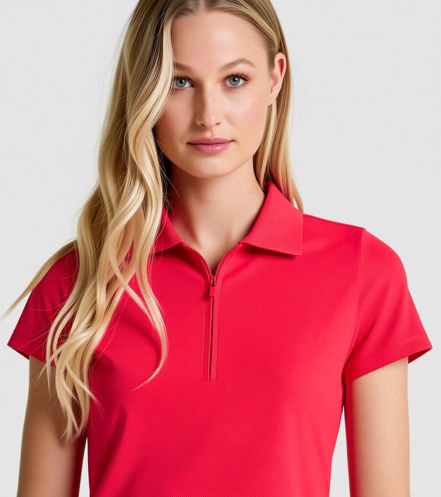 Peter Millar Women's Keswick Zip Neck Short Sleeve Polo