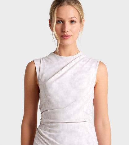 Peter Millar Women's Rachel Houndstooth Print Ruched Sleeveless Top
