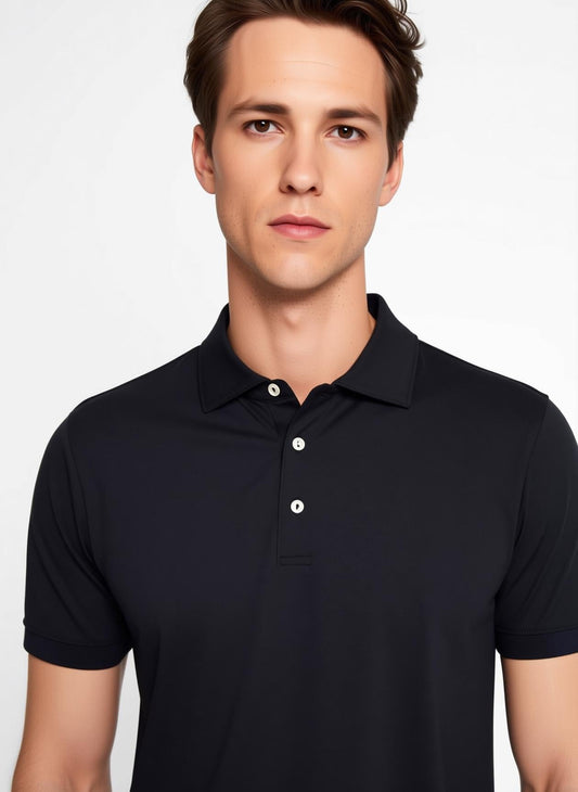 Peter Millar Men's Solid Performance Polo - Self Collar