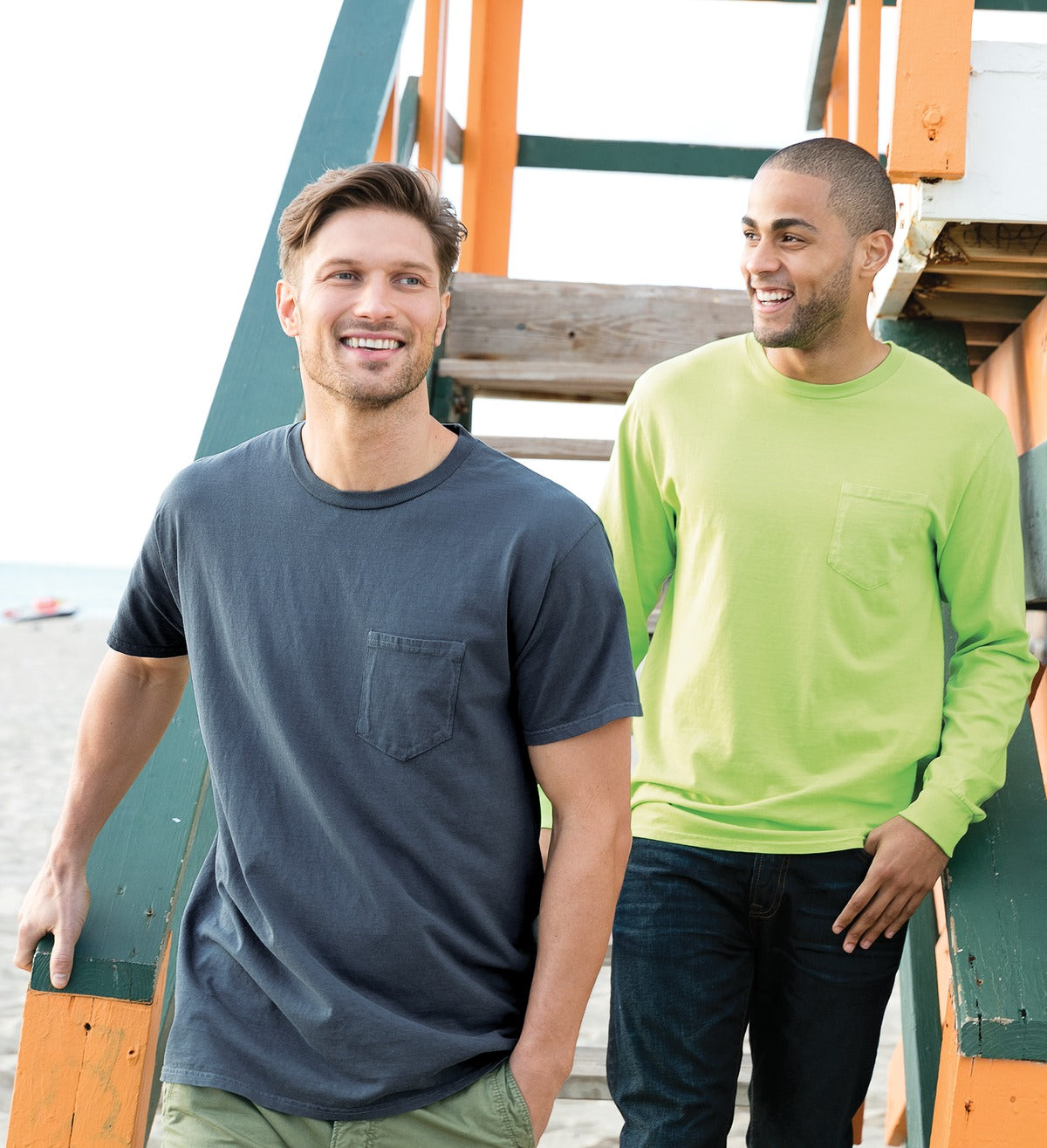 Amethyst Port & Company Beach Wash Garment-Dyed Pocket Tee. PC099P