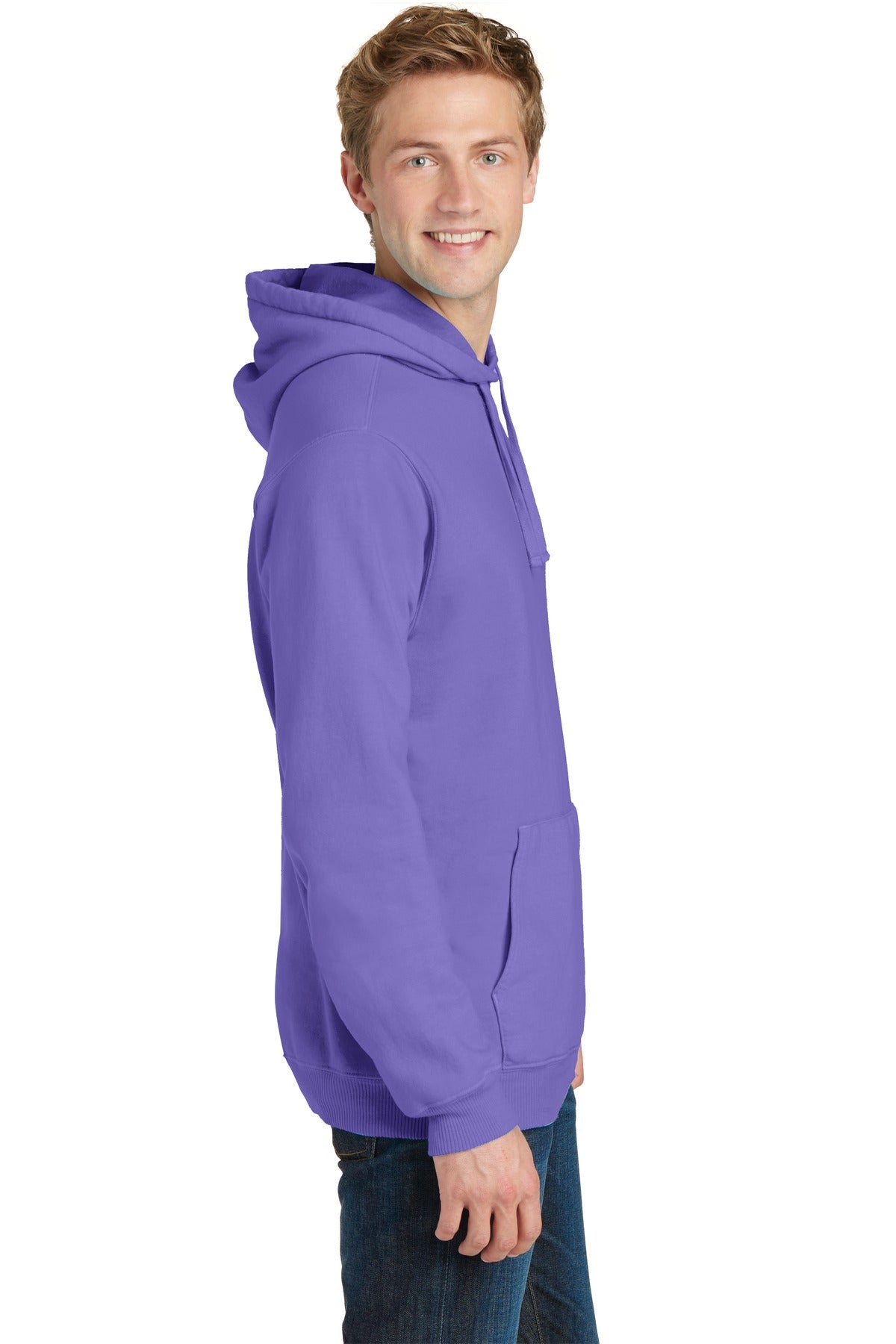 Amethyst Port & Company Beach Wash Garment-Dyed Pullover Hooded Sweatshirt. PC098H