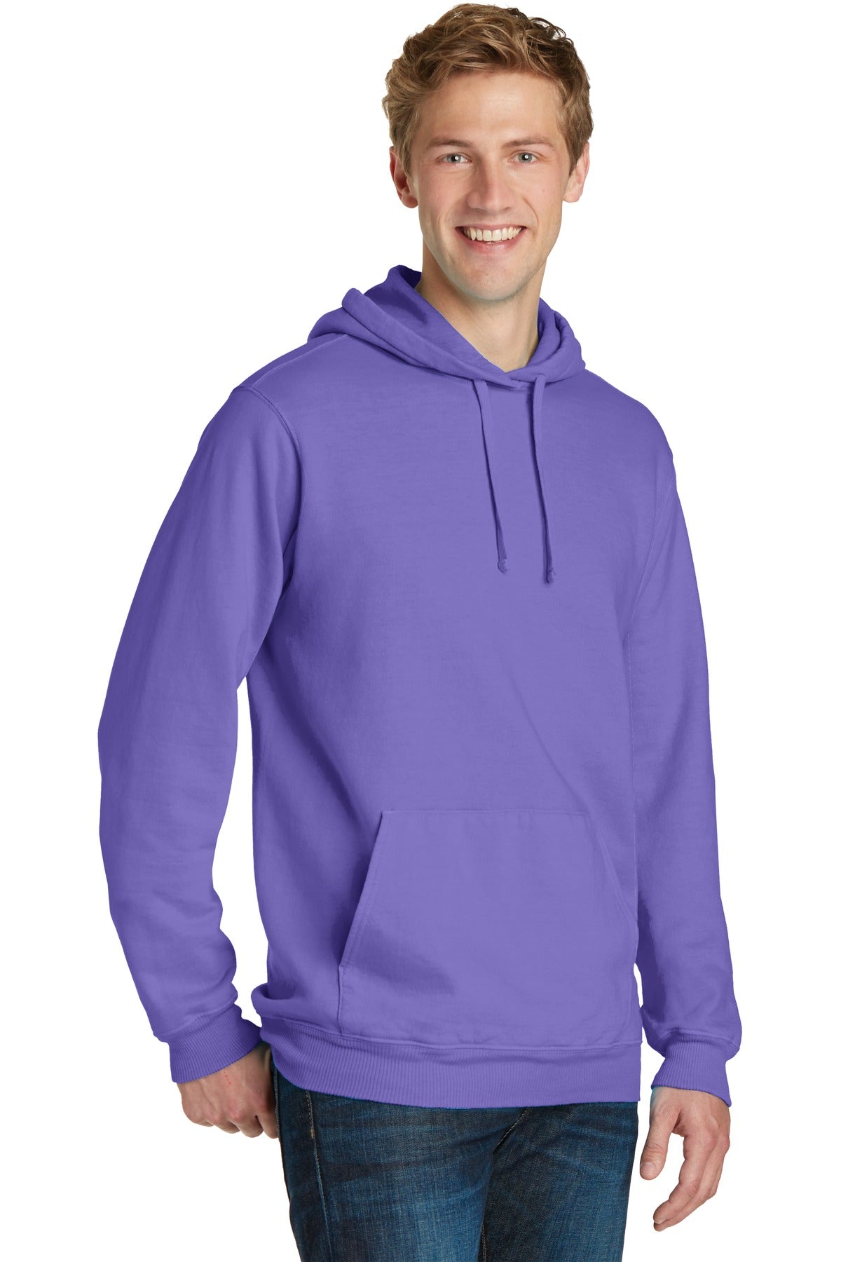 Amethyst Port & Company Beach Wash Garment-Dyed Pullover Hooded Sweatshirt. PC098H