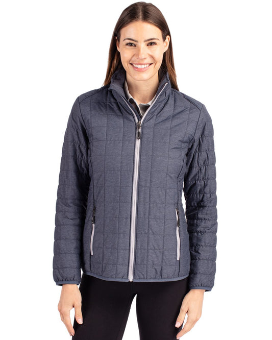 Anthracite Melange Cutter & Buck Rainier PrimaLoft®  Womens Eco Insulated Full Zip Puffer Jacket  - XS