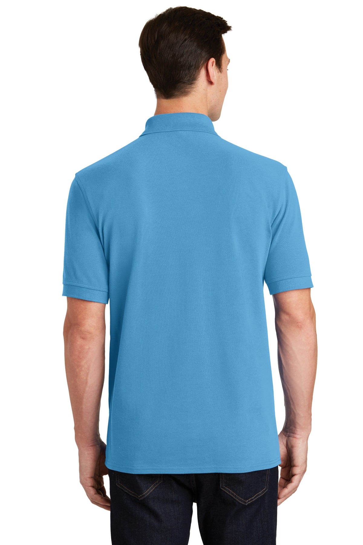 Aquatic Blue Port & Company Combed Ring Spun Pique Polo. KP1500