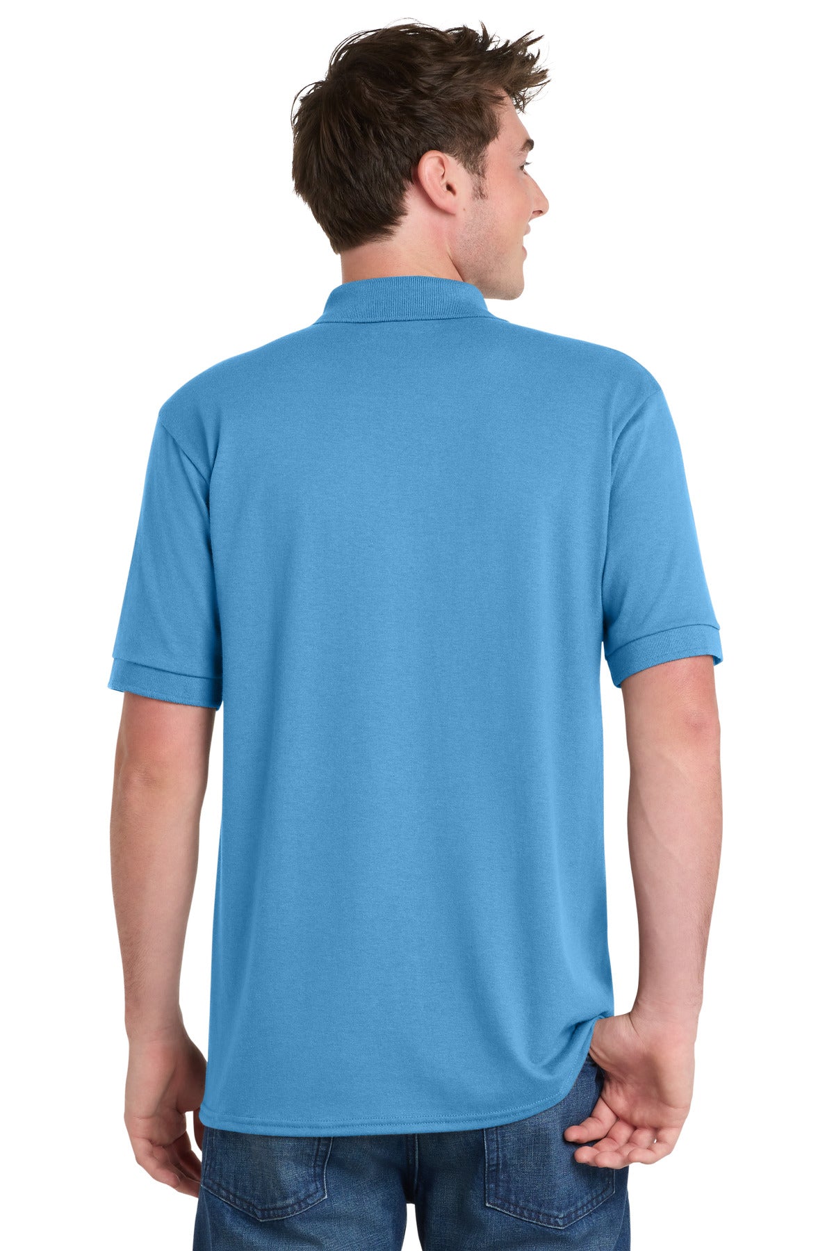 Aquatic Blue Port & Company Tall Core Blend Jersey Knit Polo. KP55T