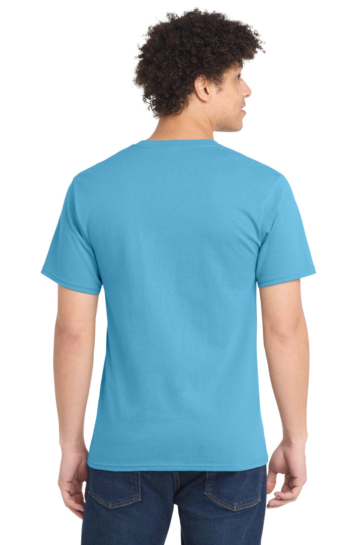 Aquatic Blue Port & Company Tall Essential Tee. PC61T