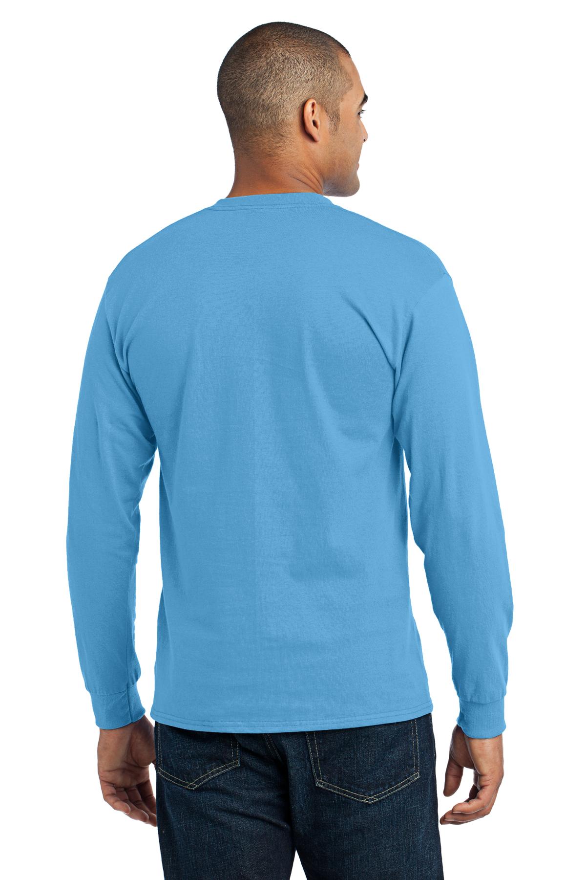Aquatic Blue Port & Company Tall Long Sleeve Core Blend Tee. PC55LST