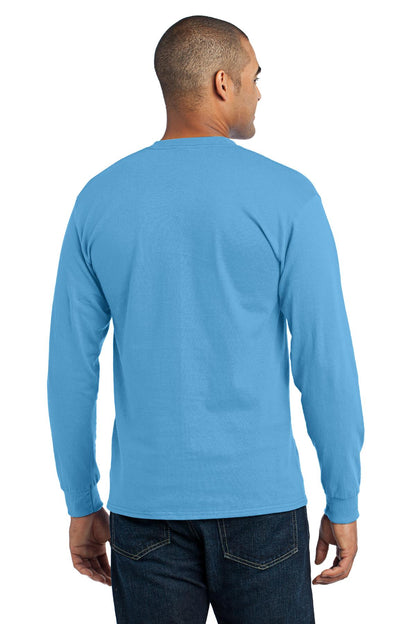 Aquatic Blue Port & Company Tall Long Sleeve Core Blend Tee. PC55LST
