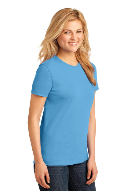 Aquatic Blue Port & Company Women's Core Cotton Tee. LPC54