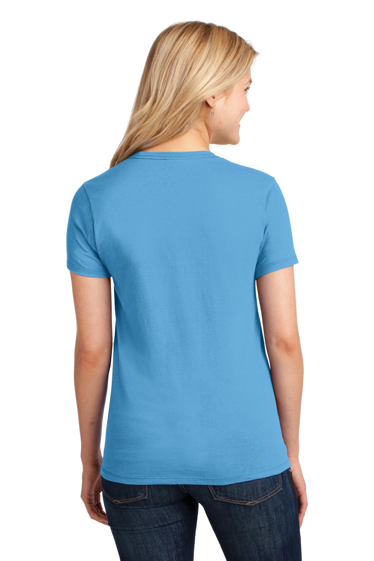 Aquatic Blue Port & Company Women's Core Cotton Tee. LPC54