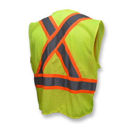 SV22X Economy Mesh X-Back Type R Class 2 Safety Vest with Two-Tone Trim - Green - Size 2X