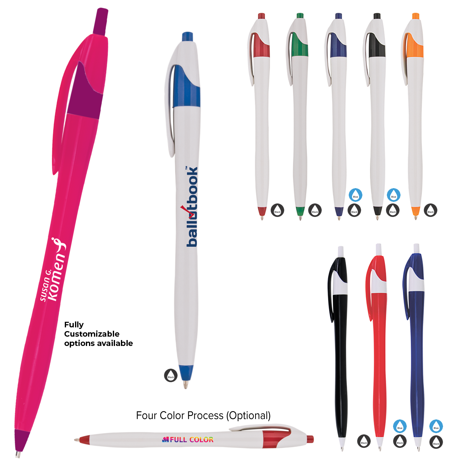 Black Archer2 Pen with Colored Accents