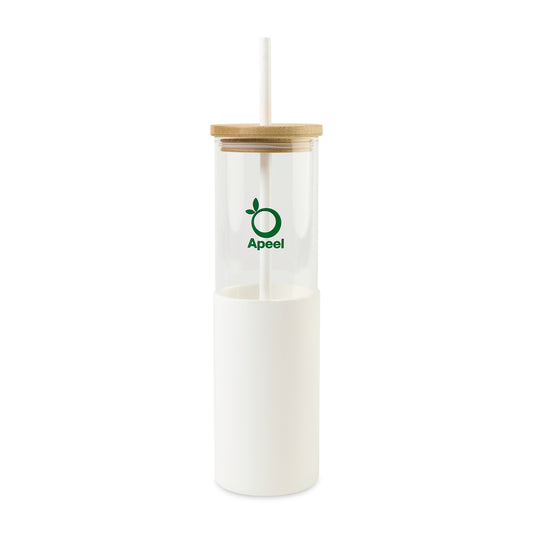 White Aviana™ Journey Glass Tumbler with Straw - 20 Oz