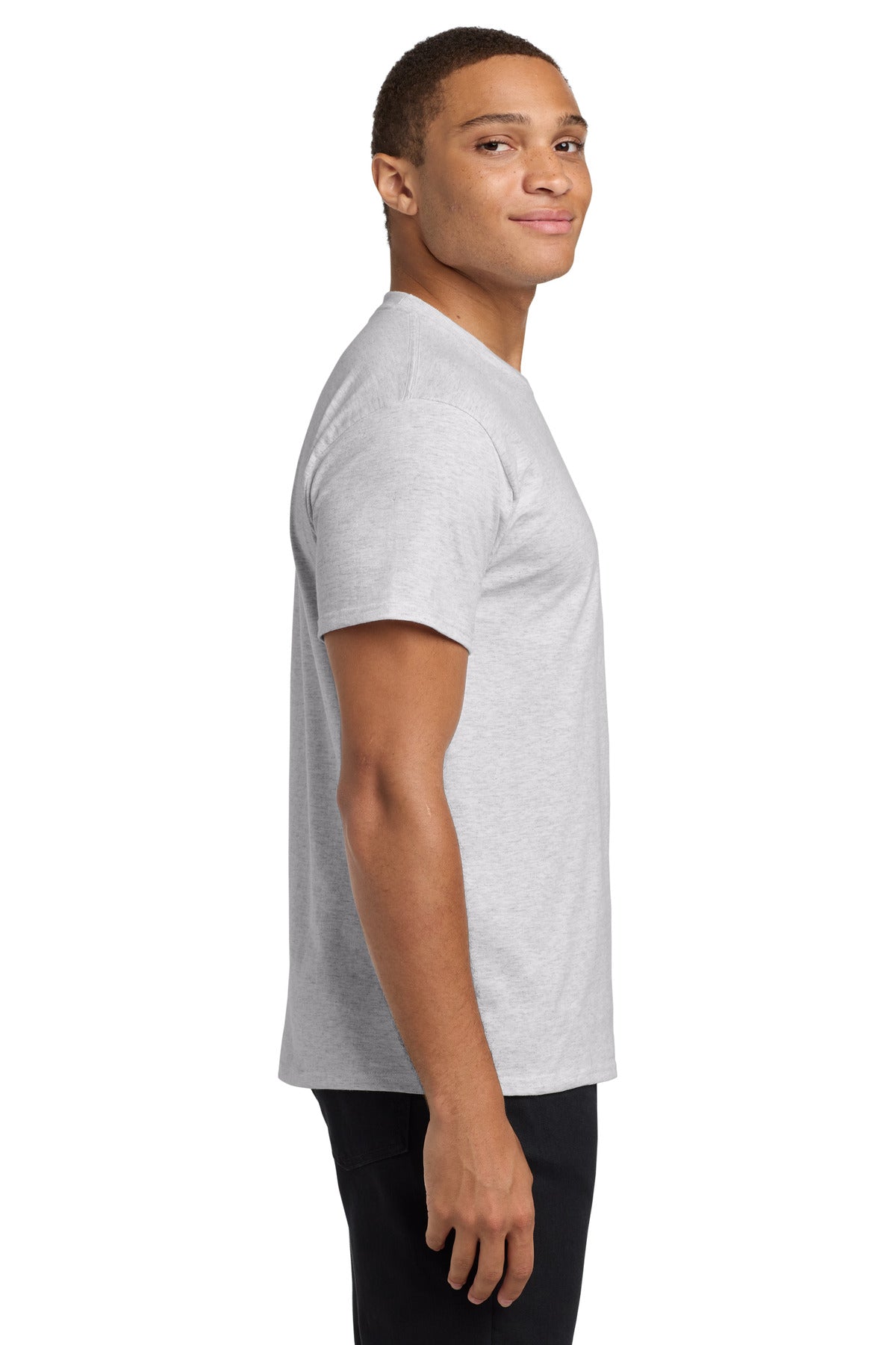 Ash Hanes - Authentic 100% Cotton T-Shirt with Pocket. 5590