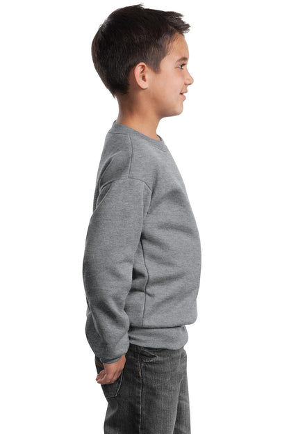Ath. Heather Port & Company Youth Core Fleece Crewneck Sweatshirt. PC90Y