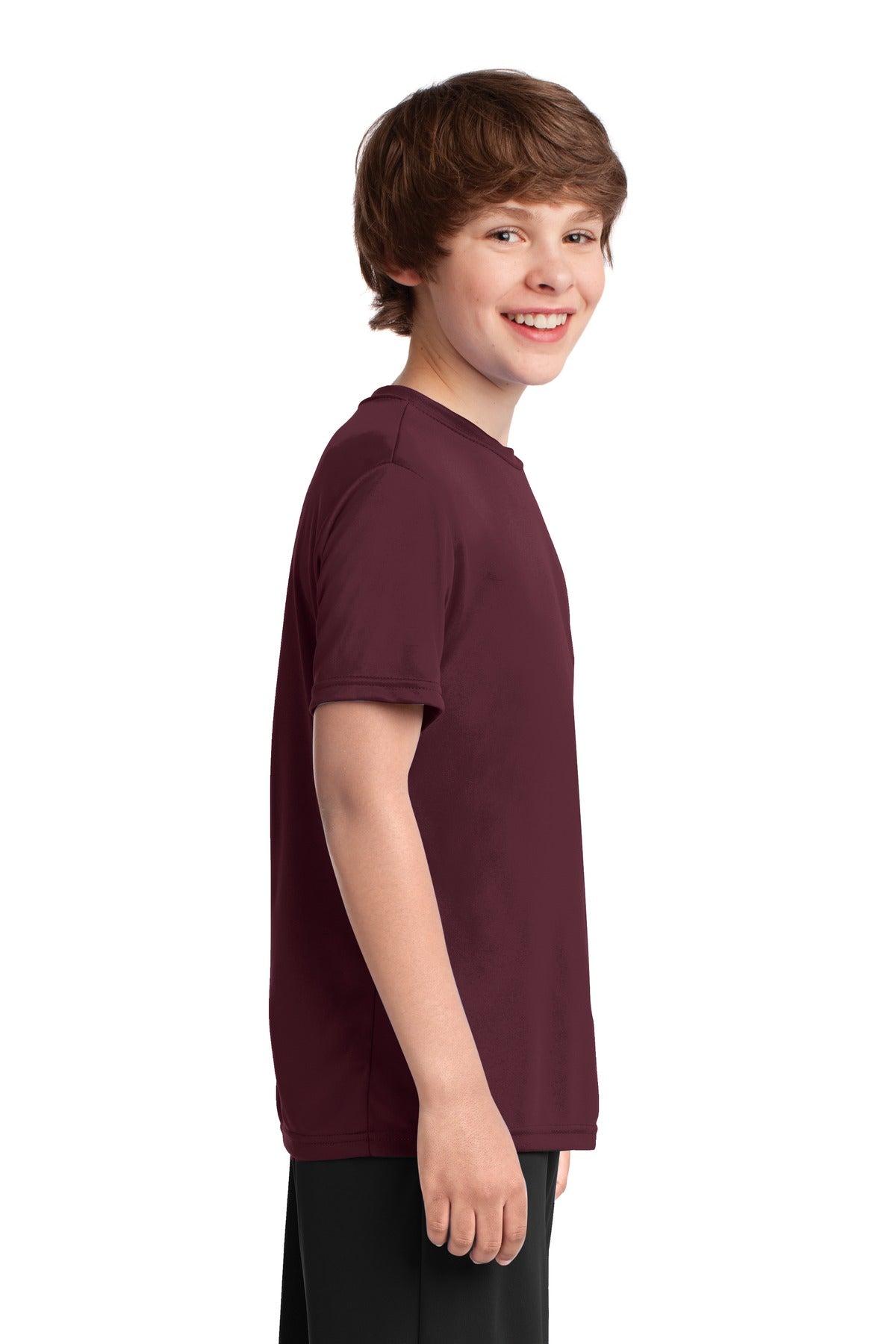 Ath Maroon Port & Company Youth Performance Tee. PC380Y