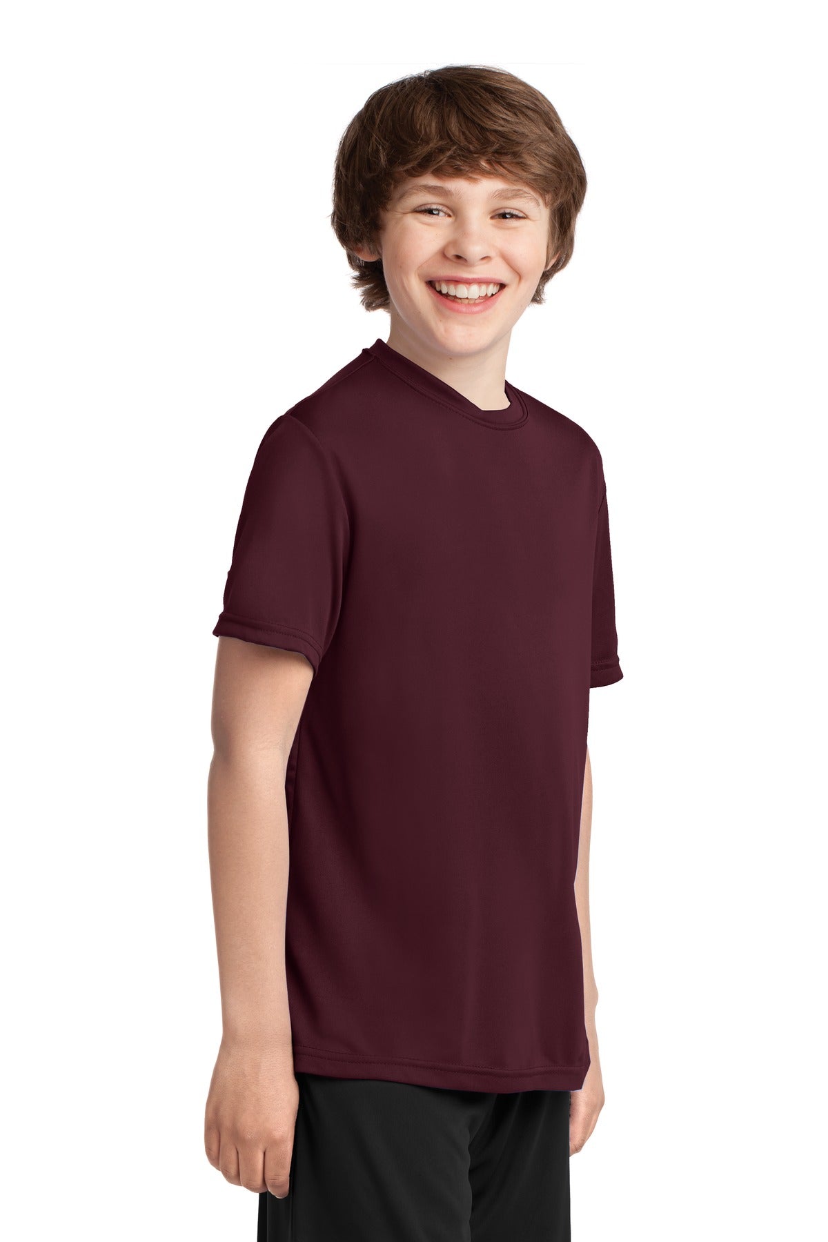 Ath Maroon Port & Company Youth Performance Tee. PC380Y