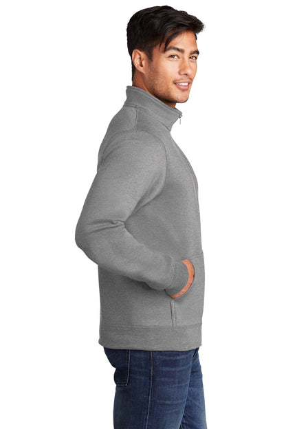 Athletic Hthr Port & Company Core Fleece Cadet Full-Zip Sweatshirt PC78FZ