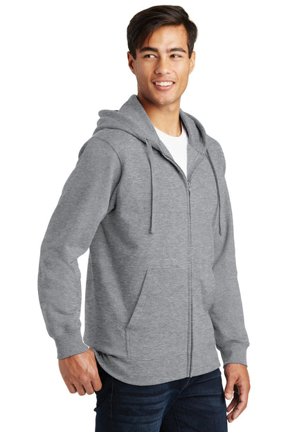 Athletic Hthr Port & Company Fan Favorite Fleece Full-Zip Hooded Sweatshirt. PC850ZH