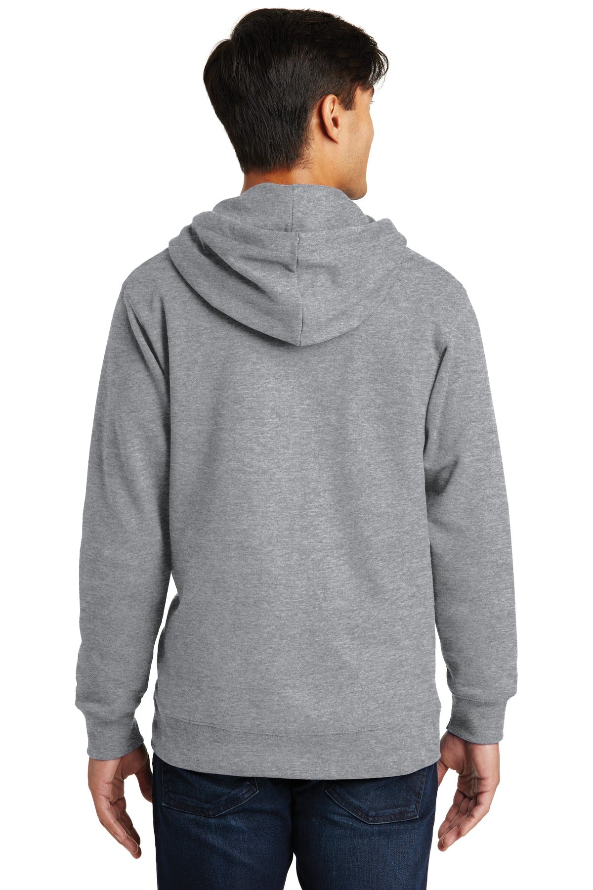 Athletic Hthr Port & Company Fan Favorite Fleece Full-Zip Hooded Sweatshirt. PC850ZH