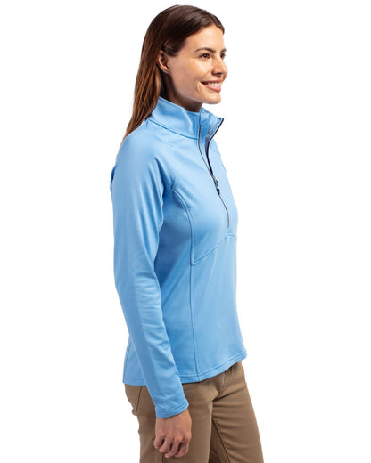Cutter & Buck Adapt Eco Knit Stretch Recycled Womens Half Zip Pullover