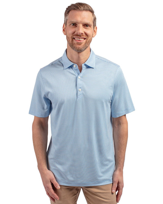 Atlas/White Cutter & Buck Forge Eco Double Stripe Stretch Recycled Mens Polo  - S