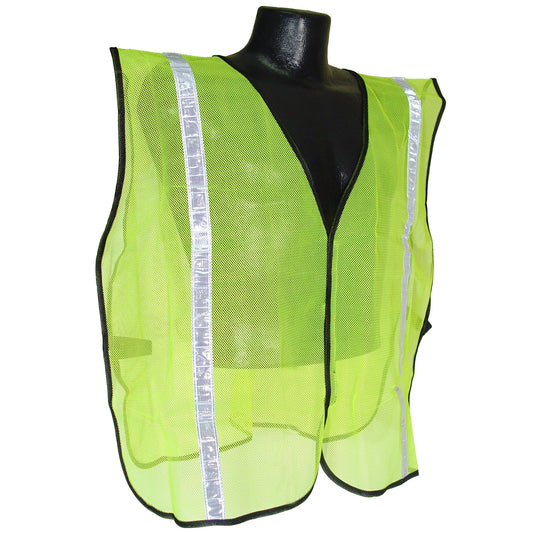Non Rated Mesh Safety Vest with 1" Tape - Green - Size S-XL