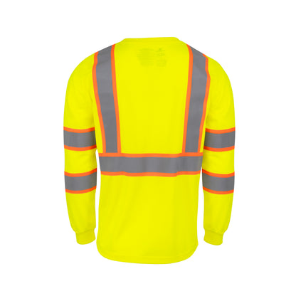 ST41-3 Class 3 Mesh Long Sleeve T-Shirt with Contrast Trim - Green - Size 2X