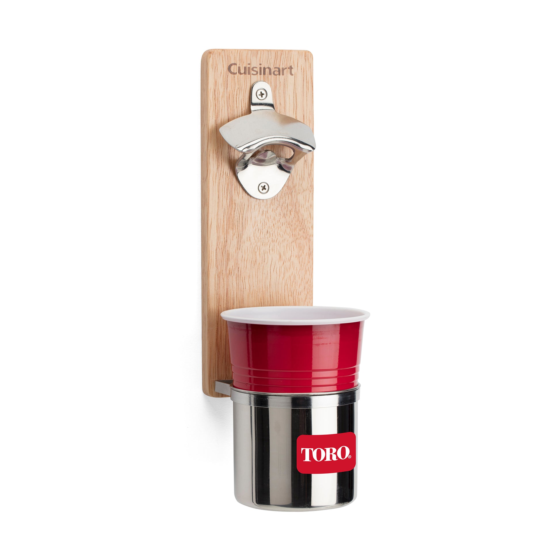 Wood Cuisinart Outdoors® Magnetic Bottle Opener & Cup Holder