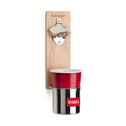 Wood Cuisinart Outdoors® Magnetic Bottle Opener & Cup Holder