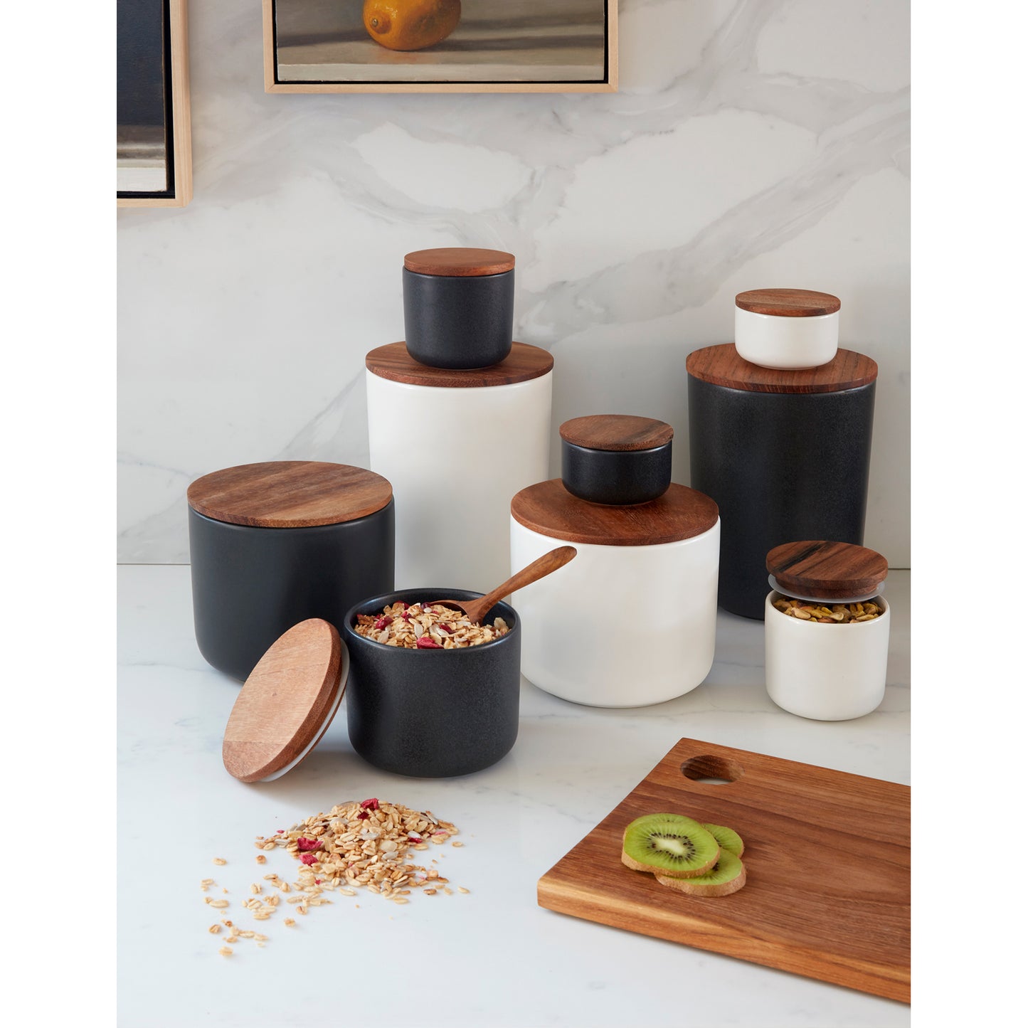 Black Be Home® Brampton Stoneware Container - Medium