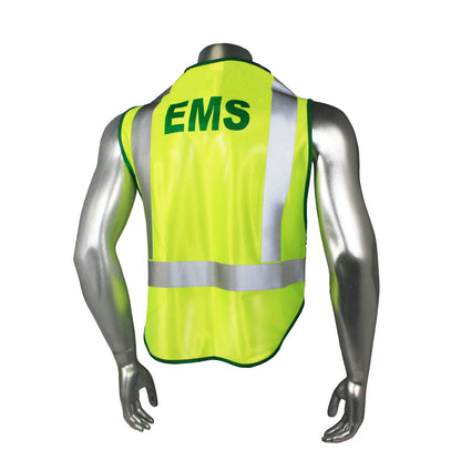 LHV-207DSZR Class 2 Breakaway Vest - EMS - Green Trim - Green - Size 2X-4X