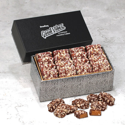 English Butter Toffee in Black & Silver Gift Box