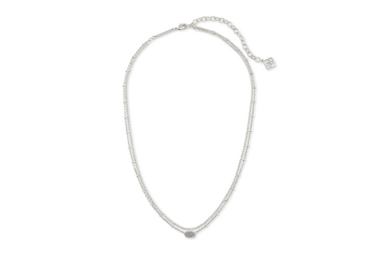 Kendra Scott Emilie Silver Multi Strand Necklace in Platinum Drusy