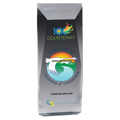 Screen Printed Faceted Obelisk Award - 9 3/4"