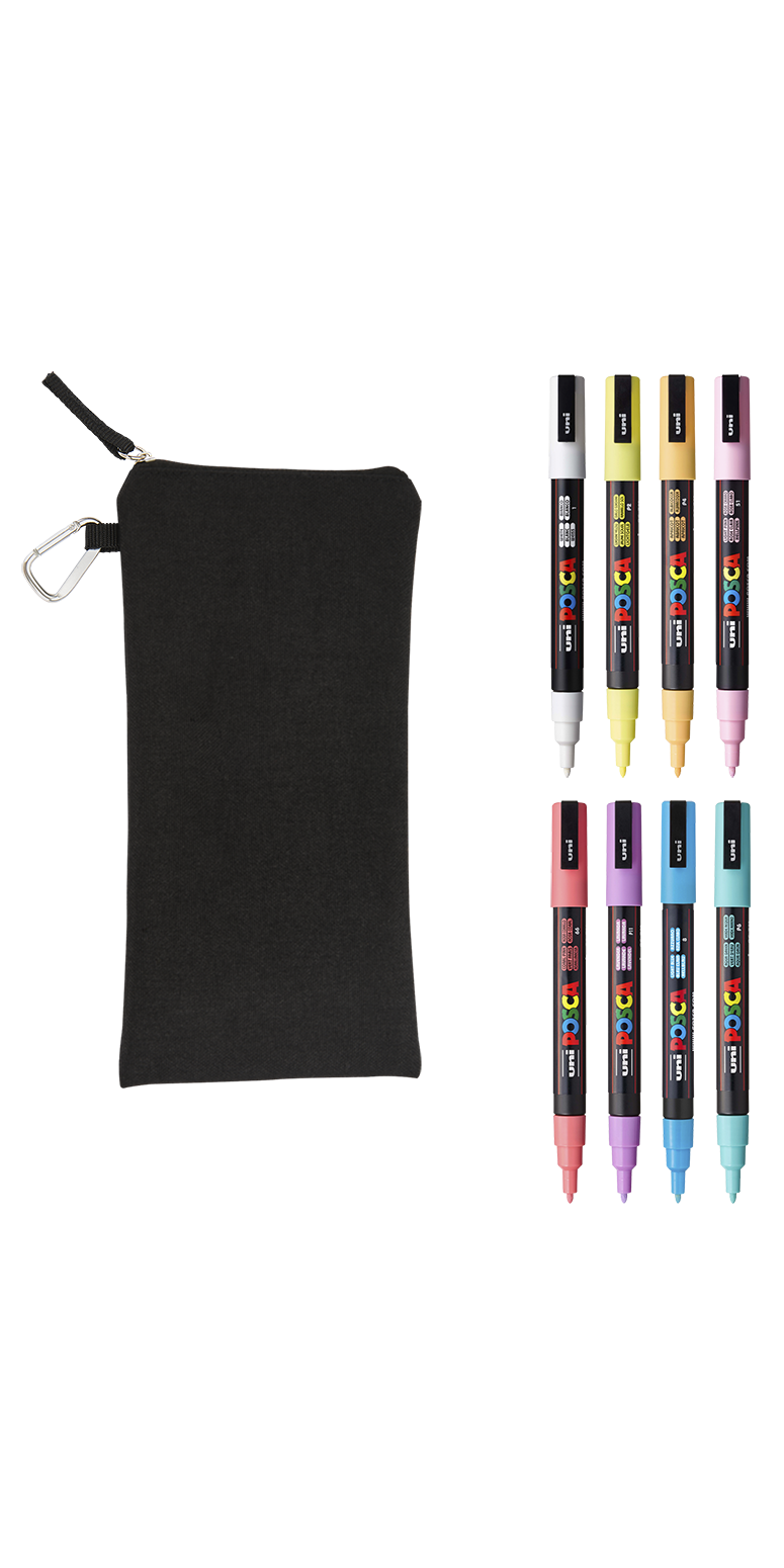 POSCA 8 Piece Soft Marker Set with Bag - Fine