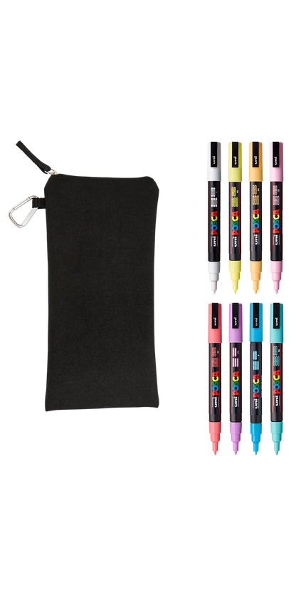 POSCA 8 Piece Soft Marker Set with Bag - Fine