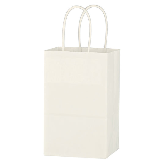 Kraft Paper White Shopping Bag - 5-1/4" x 8-1/4"