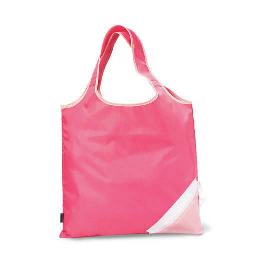 Peony Pink-Deep Pink Latitudes Foldaway Shopper