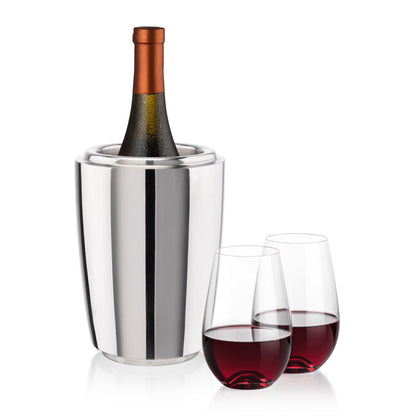 Pescara Wine Cooler & Boston Stemless Wine Set