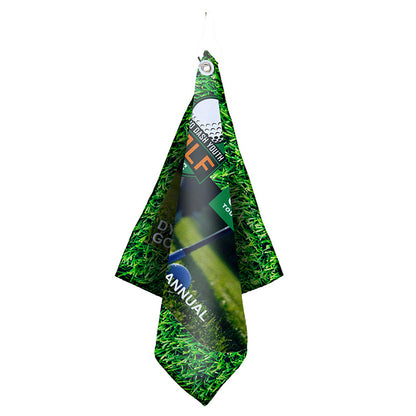 "THE WEDGE" Full Color Sublimation Recycled RPET 300 GSM Heavy Duty Golf Towel – 12” W x 12” H