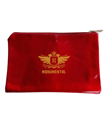 Red Laminated Canvas Pouch