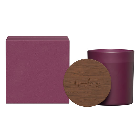 Summit glass candle with acacia wood lid